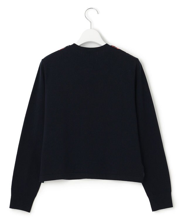 23区 スカーフパネルプリント カーディガン ネイビー系