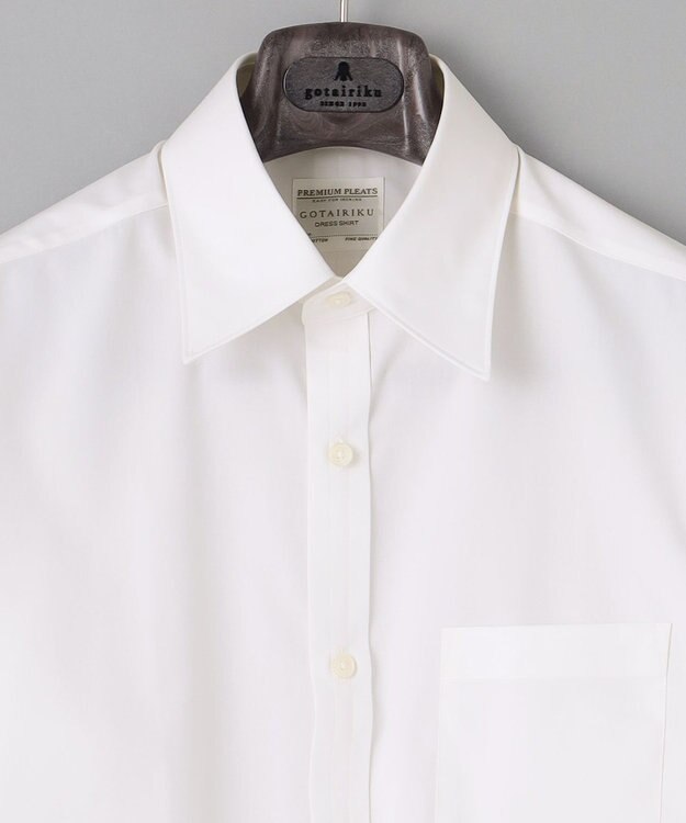 GOTAIRIKU 【形態安定】PREMIUMPLEATS_レギュラーカラー 通年ドレスシャツ ホワイト系