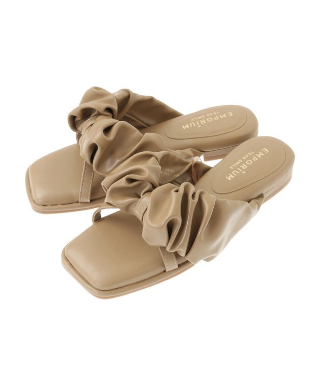 Green Parks ＥＴＳ．合皮パフサンダル Beige