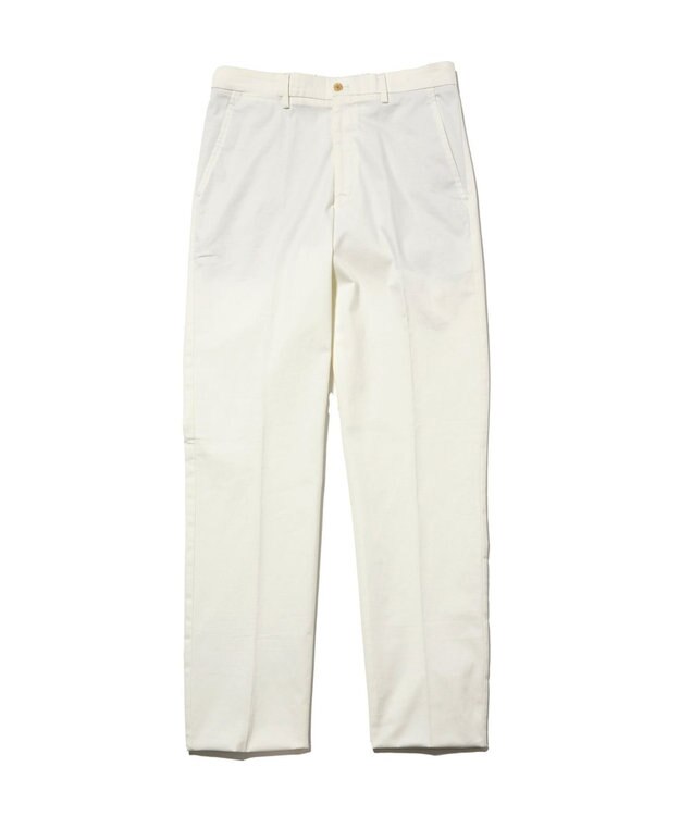 J.PRESS MEN 洗練されたデザインと機能性【ストレッチ】トリコチン ステムテーパード パンツ ホワイト系