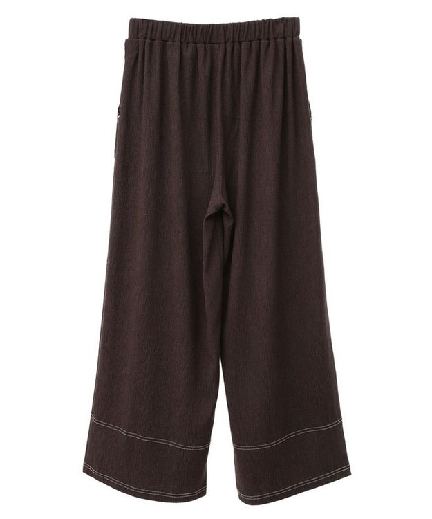 Green Parks 配色ステッチ楊柳イージーパンツ Brown