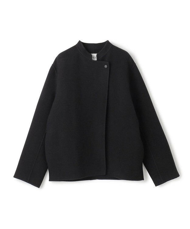 BEIGE， 【andGIRL 秋号掲載】LEMOORE / ウールリバースタンドカラーショートコート Black