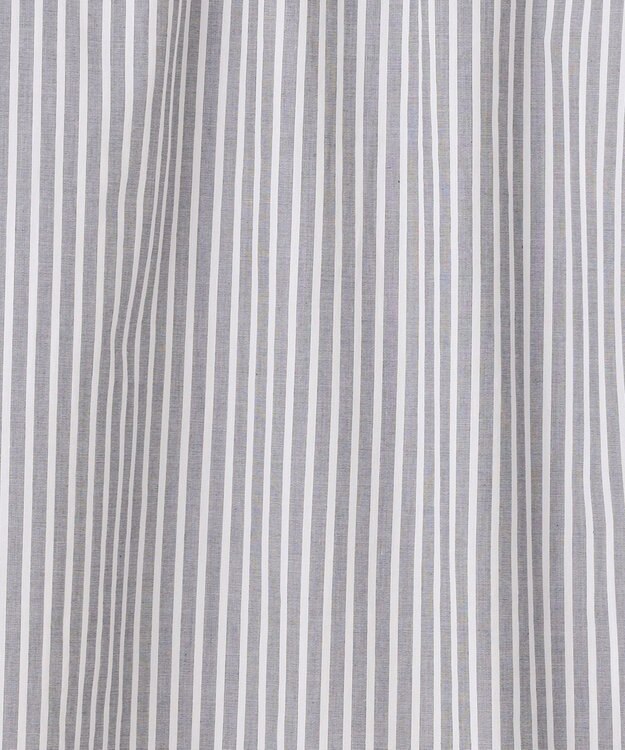 J.PRESS YORK STREET 【WOMEN】バックボタン ストライプブラウス ライトグレー系1