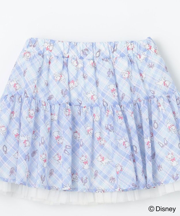 ANY KIDS 【ディズニー/マリー】チェック柄 総柄スカパン サックスブルー