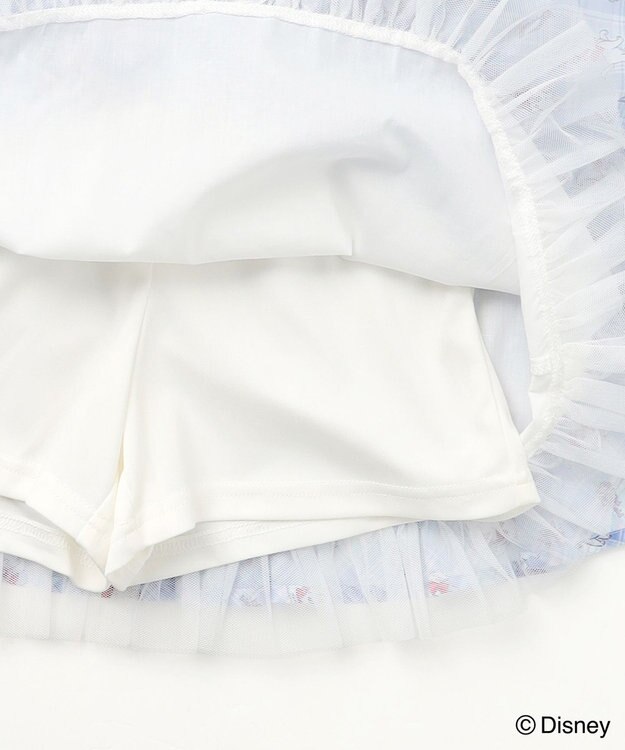 ANY KIDS 【ディズニー/マリー】チェック柄 総柄スカパン サックスブルー