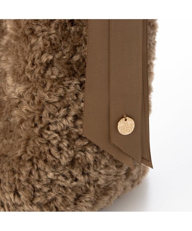 UNBILLION カシュカシュ cachecache / 下がりグログランボアトートバッグ ブラウン