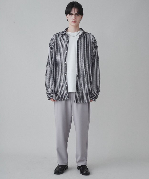 WEGO 【ユニセックス着用ITEM】ストライプメッシュBIGシャツ 柄1