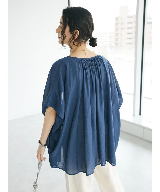 CRAFT STANDARD BOUTIQUE ウ゛ィンテージボイル２ＷＡＹタックブラウス Deep Blue