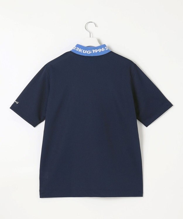 23区GOLF 【WEB限定】【MEN】【吸水速乾/UVケア】襟ロゴ モックネックシャツ ネイビー系