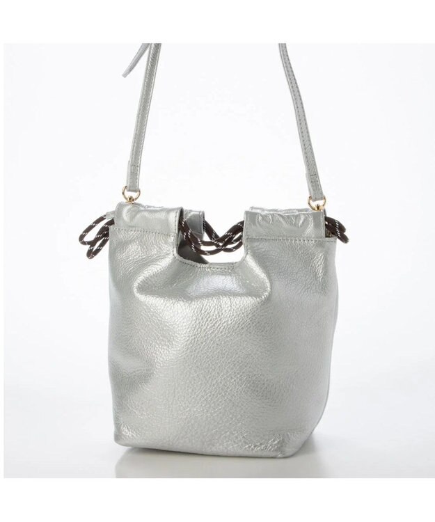 UNBILLION perche 牛革ソフト3wayコードハンドルバッグ シルバー