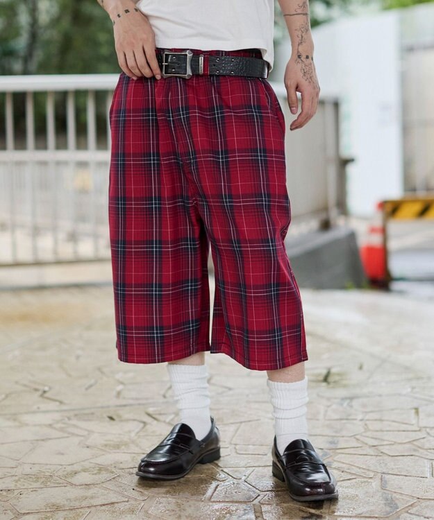 WEGO バギーチェックショーツ レッドチェック1