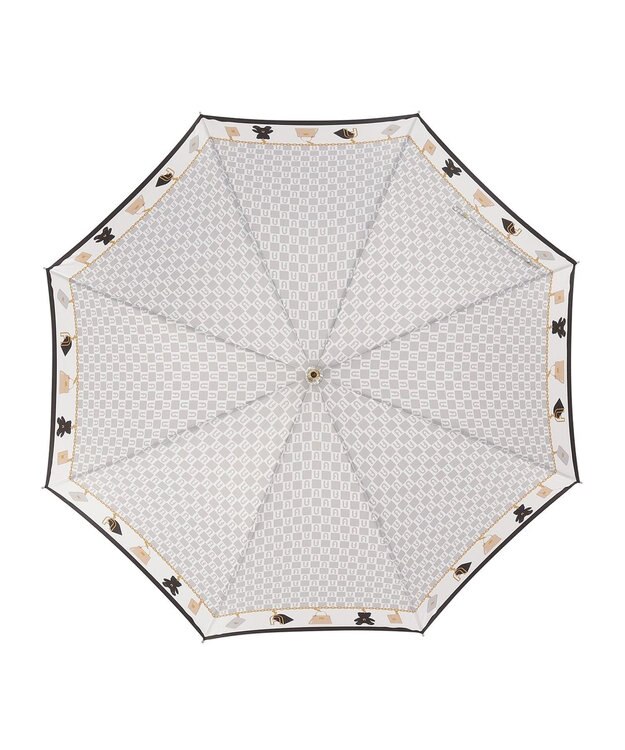 MOONBAT FURLA 長傘 チャーム＆ロゴプリント UV 耐風 日本製 グレー