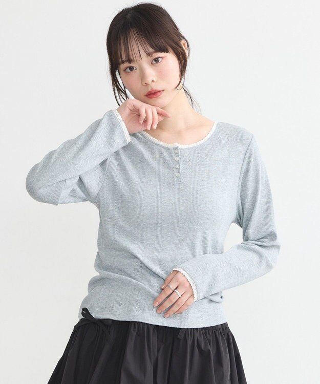 earth music&ecology 【WEB限定】アイレットジャカードタイトプルオーバー Gray