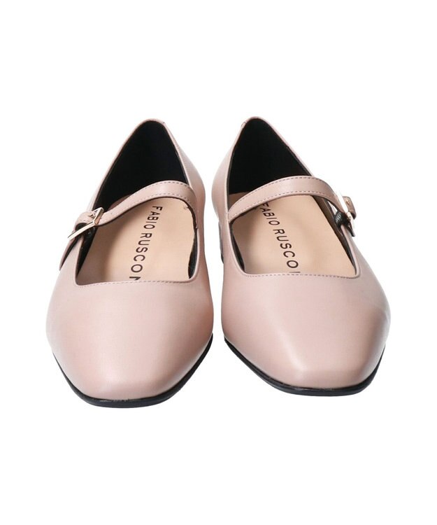 INTER-CHAUSSURES 【FABIO RUSCONI】スクエアトウワンストラップパンプス ライトベージュ