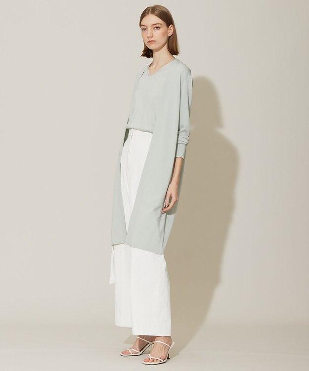 ICB L 【WEB限定カラーあり・接触冷感・UVケア・洗える】 シンセティックハイゲージ ロングカーディガン アイスグレー系