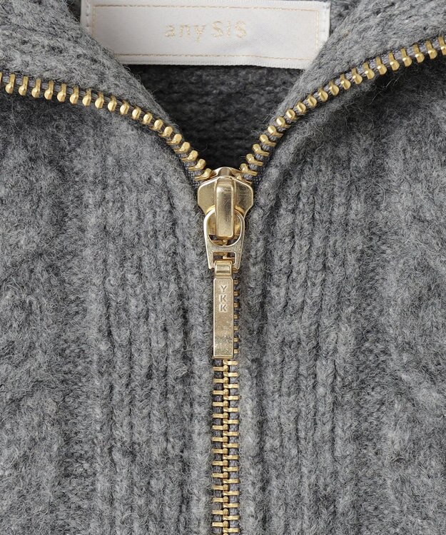 ANY SIS L 【2WAY】ケーブルベストSETニット ワンピース チャコール