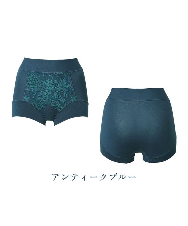 BRADELIS New York 【BRADELIS NewYork peace】綿混フィットレースショーツ24 ブラデリス 補正下着 ハイウエスト 深め アンティークブルー