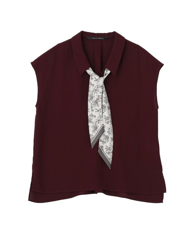 YECCA VECCA 2wayスカーフ付きブラウス Burgundy