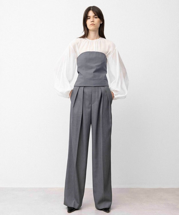 NAVE 【Nave】ウールポリエステルツイル ビスチェ トップグレー系