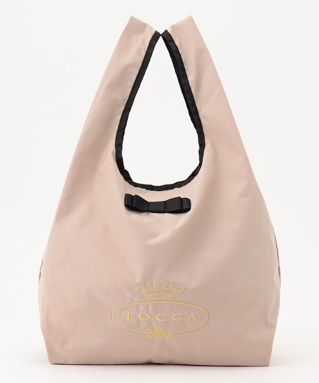TOCCA 【WEB＆一部店舗限定】【折り畳み収納可能】POINT OF RIBBON ECOBAG エコバッグ ベージュ系