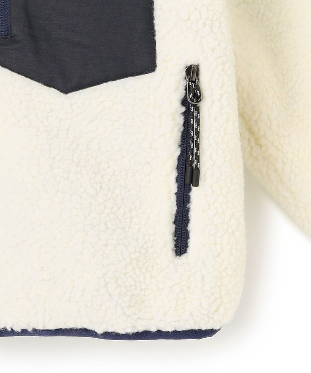 UNFILO 【120-150cm】TAION リバーシブルボア ダウンジャケット(UNISEX) ネイビー×アイボリー