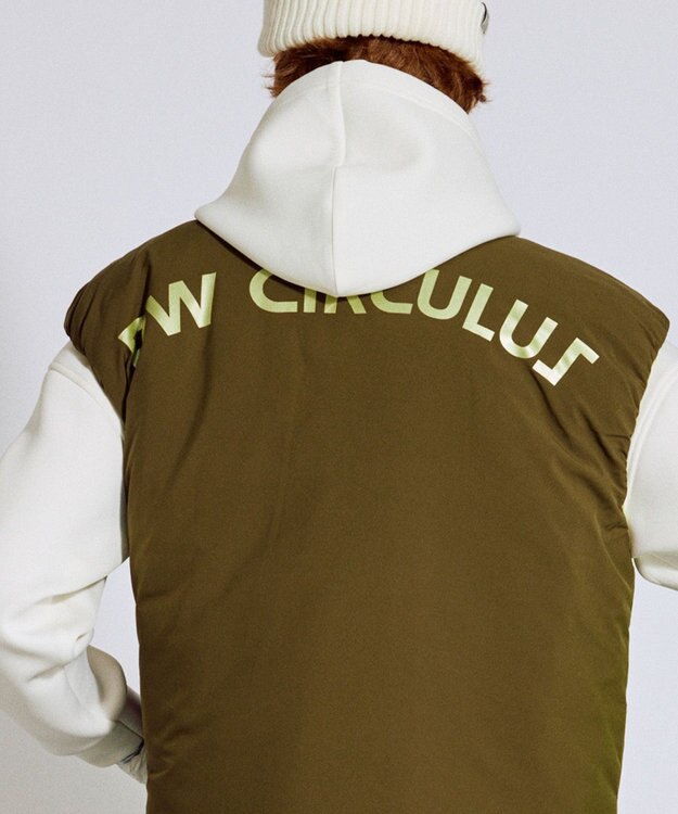 PW CIRCULUS 【撥水加工 / ストレッチ】【MEN】キルティング中綿ベスト ゴルフ カーキ系
