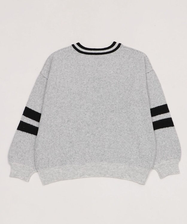 WEGO 【25年秋冬新作】フラッフィーVネックニットBIGプルオーバー アッシュグレー