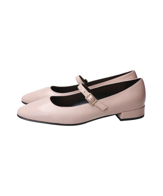 INTER-CHAUSSURES 【FABIO RUSCONI】スクエアトウワンストラップパンプス ライトベージュ