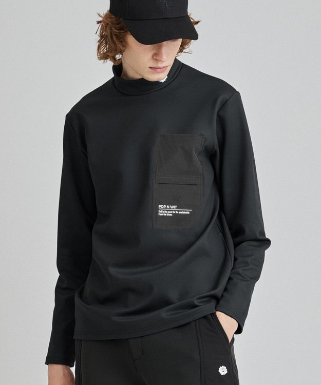 PW CIRCULUS 【MEN】裏フリースモックネックT ブラック系