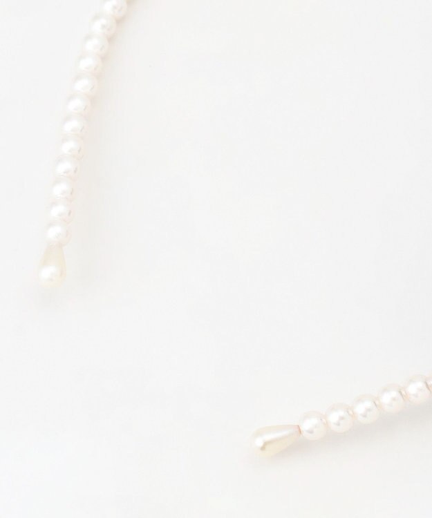 ANY KIDS サテンリボン×パール キッズ カチューシャ ラベンダー