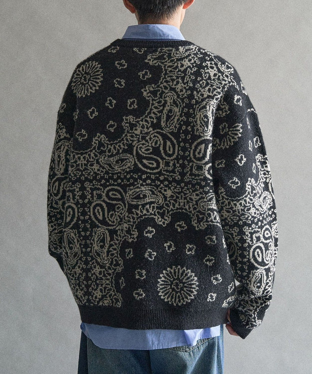 CRAFT STANDARD BOUTIQUE ペイズリー柄ニットプルオーバー Black