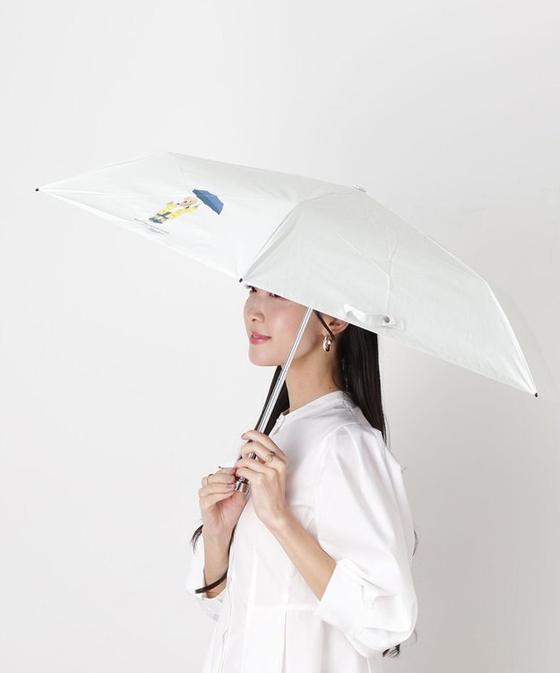 MOONBAT 【 遮光率100％/遮熱/UV/軽量】POLO RALPH LAUREN（ポロ ラルフローレン）晴雨兼用日傘  レインベア  折りたたみ傘 オフホワイト