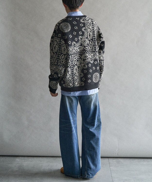 CRAFT STANDARD BOUTIQUE ペイズリー柄ニットプルオーバー Black