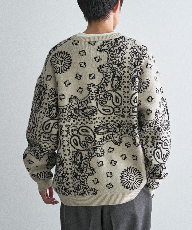 CRAFT STANDARD BOUTIQUE ペイズリー柄ニットプルオーバー Ivory