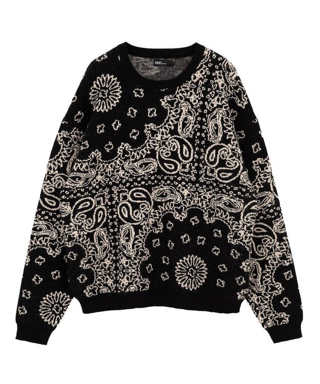 CRAFT STANDARD BOUTIQUE ペイズリー柄ニットプルオーバー Black