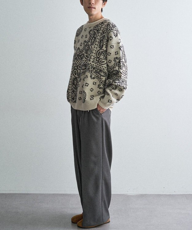 CRAFT STANDARD BOUTIQUE ペイズリー柄ニットプルオーバー Ivory