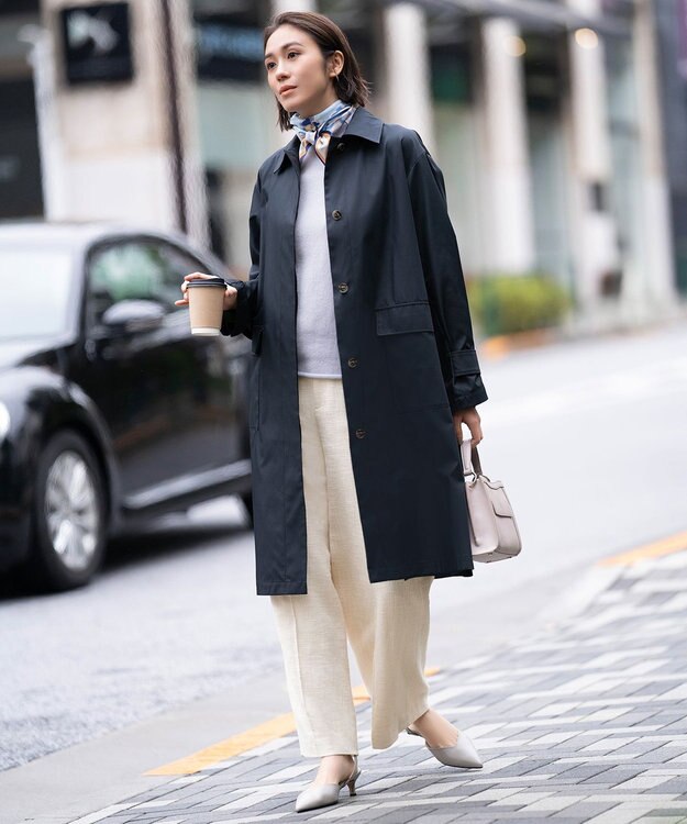 自由区 フラワー×ジオメトリックスカーフ ブルー系