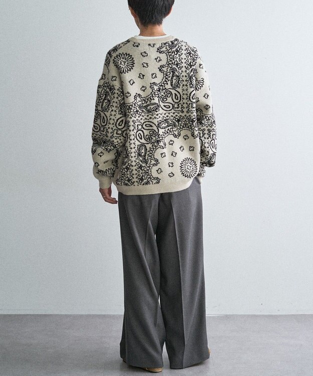 CRAFT STANDARD BOUTIQUE ペイズリー柄ニットプルオーバー Ivory