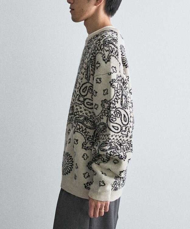 CRAFT STANDARD BOUTIQUE ペイズリー柄ニットプルオーバー Ivory