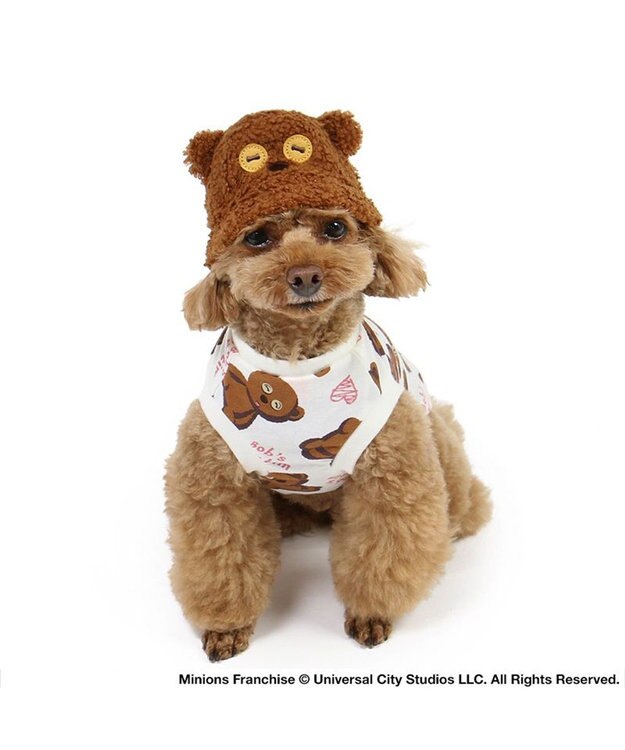 PET PARADISE ミニオン ティム バケットハット付き Tシャツ 小型犬 ブラウン