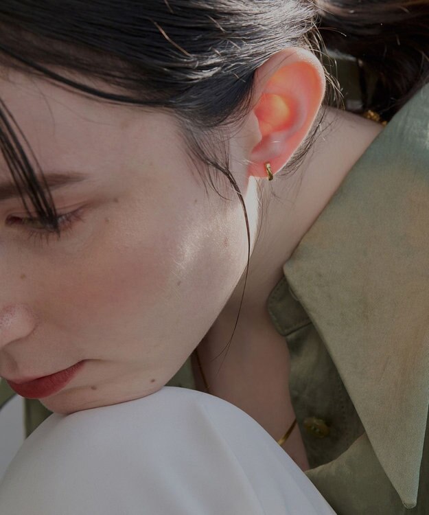 Phoebe 【金属アレルギー対応】ワンタッチメタルフープミニピアス(片耳)/サージカルステンレス ゴールド ゴールド