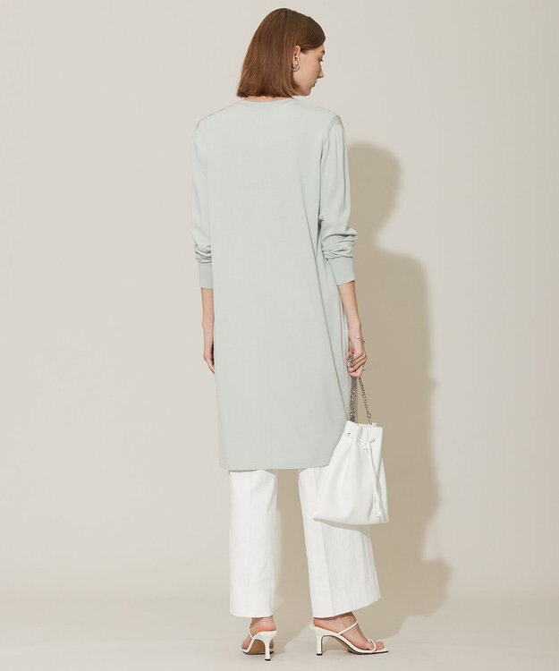 ICB L 【WEB限定カラーあり・接触冷感・UVケア・洗える】 シンセティックハイゲージ ロングカーディガン アイスグレー系