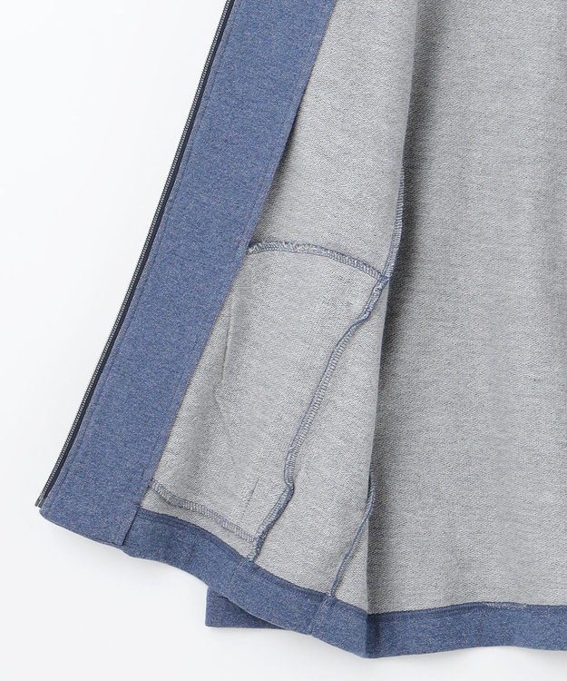 JOSEPH ABBOUD MOUNTAIN 【オーガニックコットン使用/ 柔らかな肌触り】 ハイネックジップ ブルゾン ブルー系