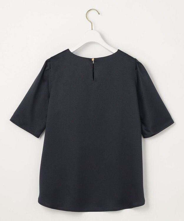 ANY SIS 【洗える】サテン プルオーバー ネイビー