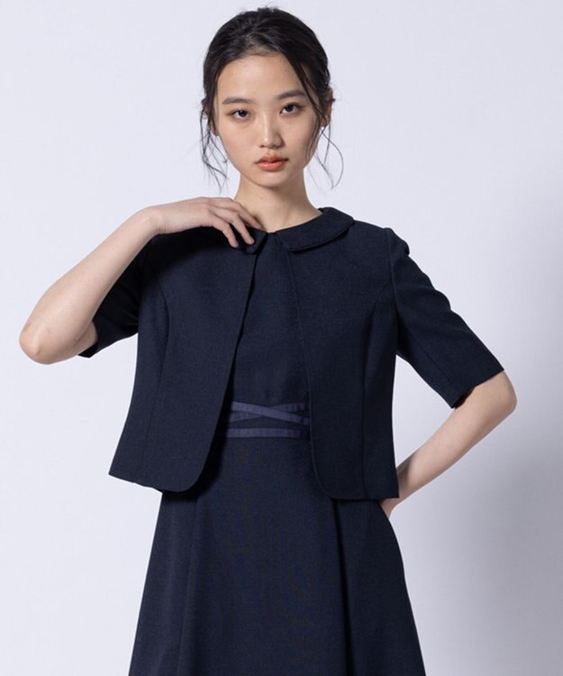 TOCCA 【洗える・消臭】BRIGHT LUMINOUS 半袖ジャケット ネイビー系