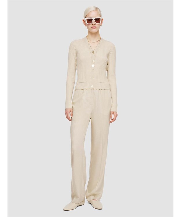 JOSEPH 【洗える】ファインリブメリノ　カーディガン Quail