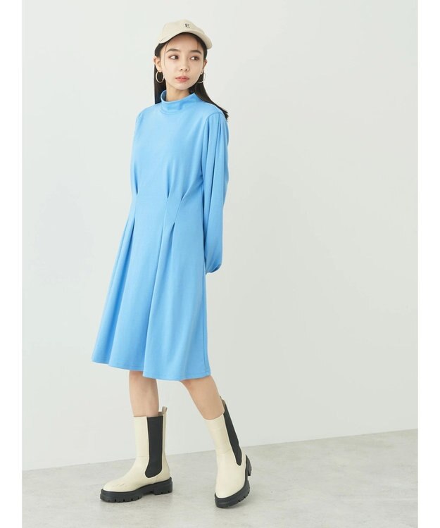 earth music&ecology ウエストタックフレアミニワンピース Light Blue