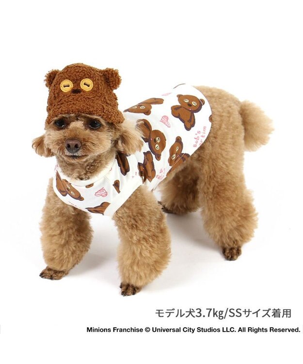 PET PARADISE ミニオン ティム バケットハット付き Tシャツ 小型犬 ブラウン