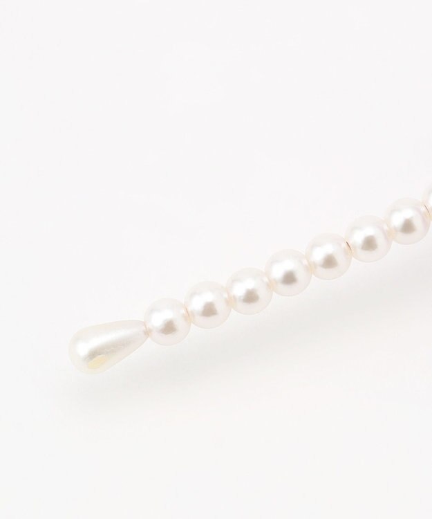 ANY KIDS サテンリボン×パール キッズ カチューシャ ラベンダー