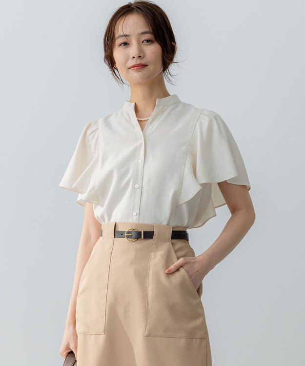 組曲 S 【WEB限定】ヴィンテージジョーゼットスキッパー ブラウス ベージュ系